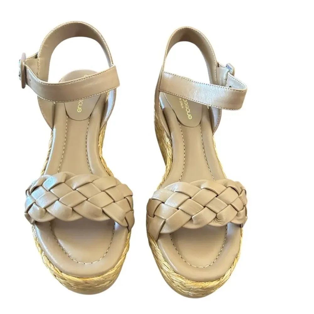Andre Assous Cecilia Leather Espadrille Wedge Sandals NEW Size 11